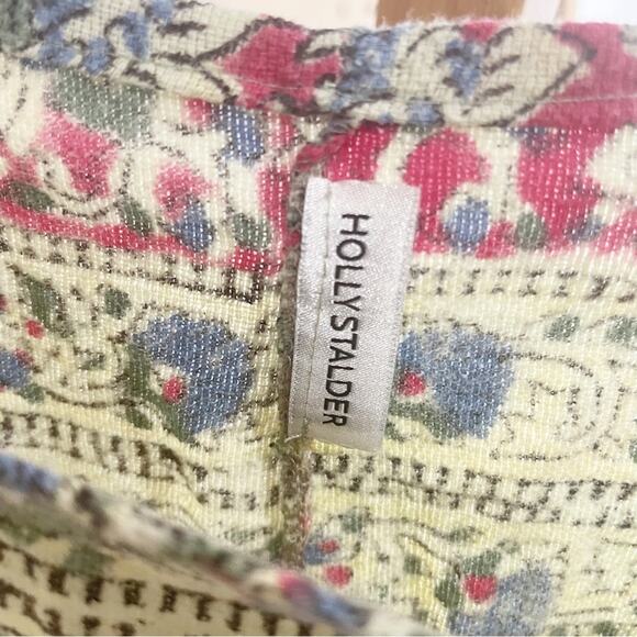 Holly Stalder Boho Blouse Box Cut Floral Cottagecore Print Scroop Neck Large - Picture 4 of 4